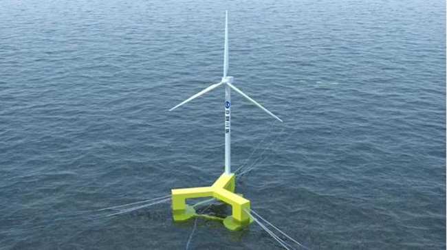 可抗17級台（tái）風！全球首台抗台風型漂浮式海上風電機組下線
