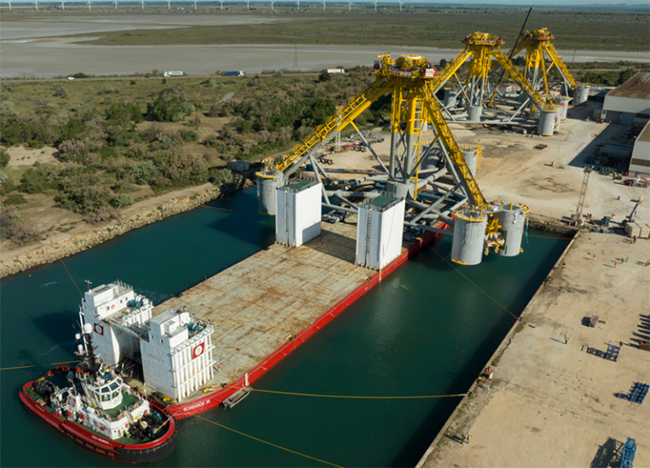 圖說丨全球首（shǒu）個（gè）張力腿漂浮式海上風電基礎下水