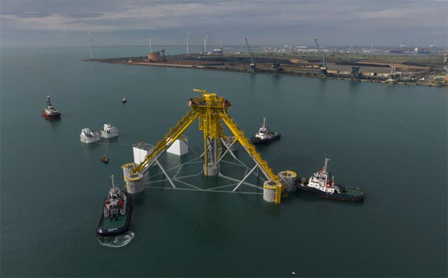 圖說丨全球首個張力腿漂浮式（shì）海上風電基礎下水