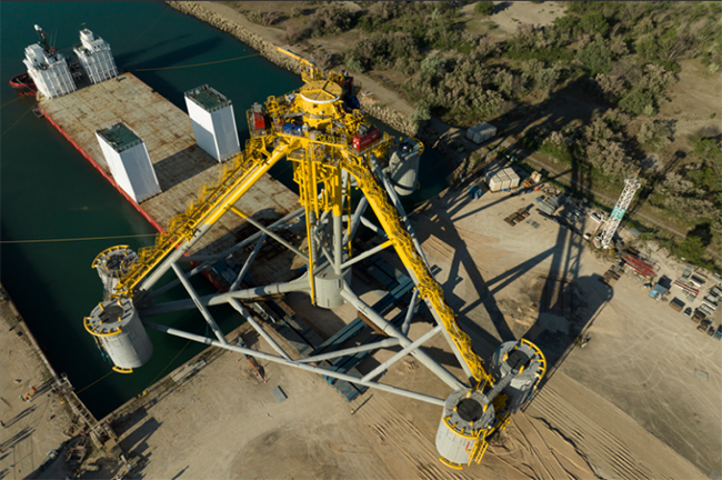 圖（tú）說丨全球首個張力腿漂（piāo）浮式海上風（fēng）電基礎下水