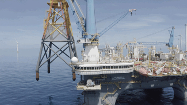 全球首台“導管架風機 網箱”風漁融合一體化裝備順利(lì)完成海上安裝 全球首台(tái)“導管架風機 網箱(xiāng)”風漁(yú)融合一體化裝備順利完成海(hǎi)上安裝