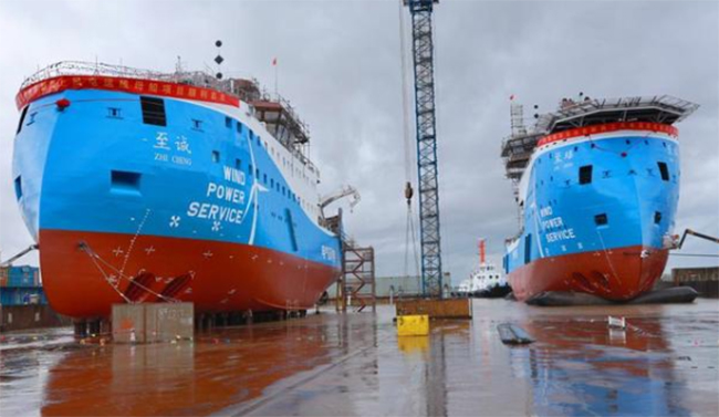 亞洲首製風電運（yùn）維母船下水，中國海上風電邁向深海的關鍵一（yī）步