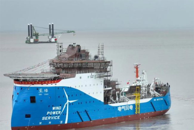 亞洲（zhōu）首製風電運維母船下水（shuǐ），中國海上風（fēng）電邁向深海的關鍵一步